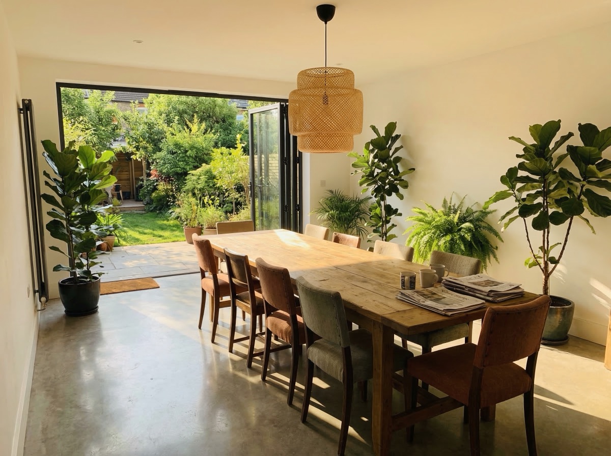 Completed house extension in Hackbridge area