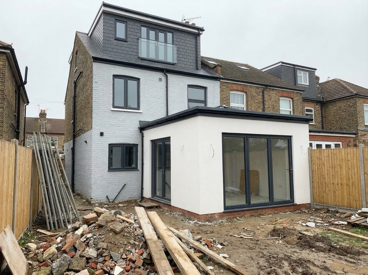 Completed house extension in Epsom area