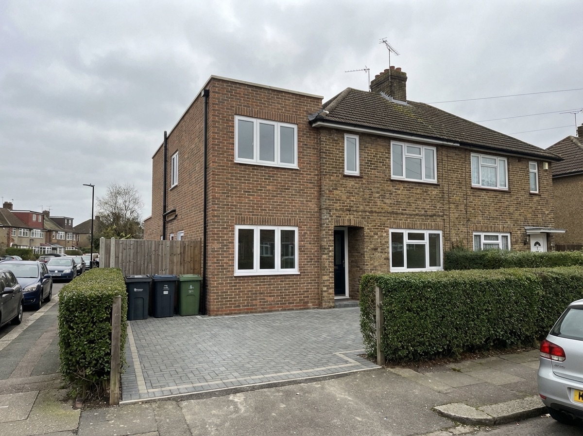 Double storey side extension on 1930s semi-detached house